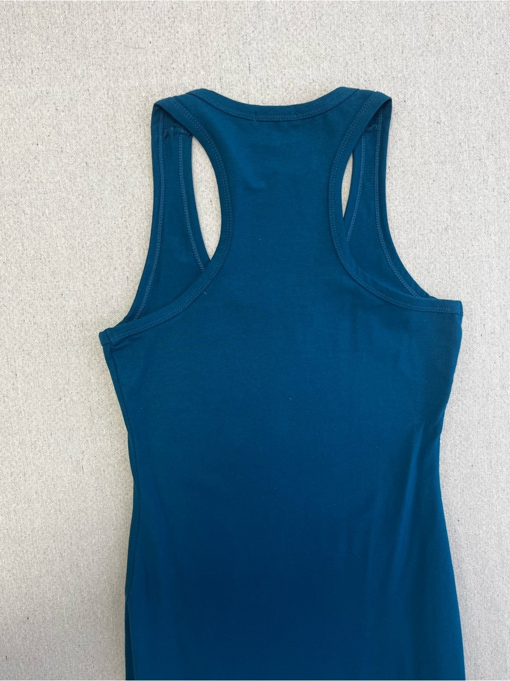 LA CLEF Teal Racerback Midi Dress Medium Bodycon Stretch USA - Picture 9 of 9